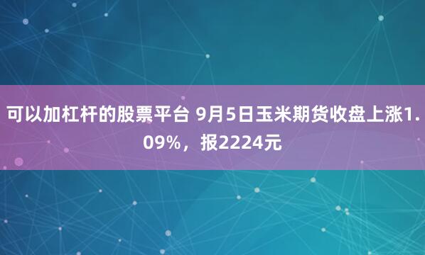 可以加杠杆的股票平台 9月5日玉米期货收盘上涨1.09%，报2224元