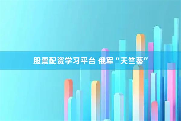 股票配资学习平台 俄军“天竺葵”