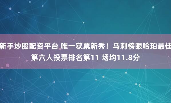 新手炒股配资平台 唯一获票新秀！马刺榜眼哈珀最佳第六人投票排名第11 场均11.8分